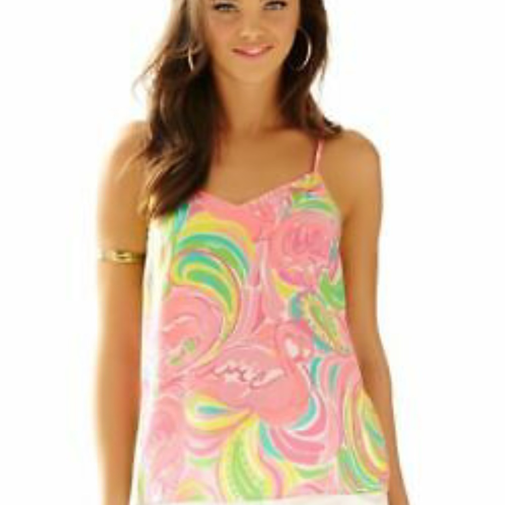 Lilly Pulitzer Dusk Silk Tank All Nighter xs NWT $108R - Picture 2 of 7